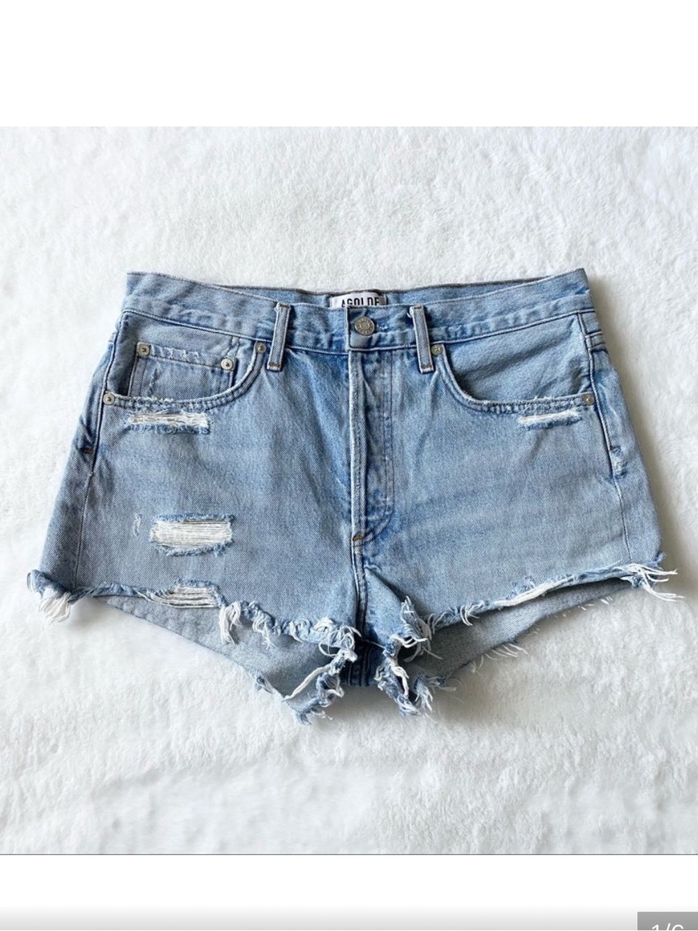 Agolde Parker Distressed Denim Shorts